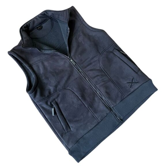 Moxie Equestrian Cavalero Techno-Suede Sherpa-Lined Vest -Men’s Size Large Navy - Picture 2 of 8
